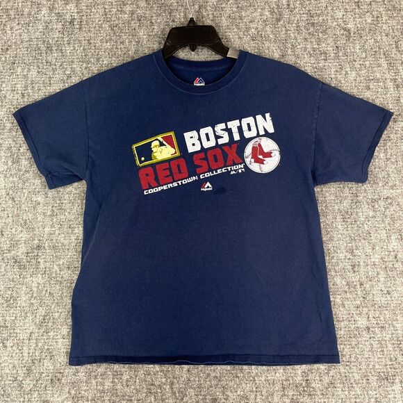 Boston Red Sox Shirt Mens Large Majestic Baseball MLB Cooperstown Collection‎ - Picture 1 of 8